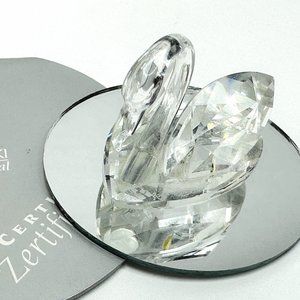 Swarovski Small Swan #015152 Retired 1.5" Mint w/COA display mirror